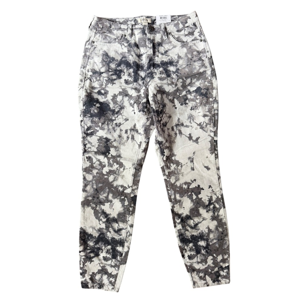 NWT Style & Co Women's 8P White Gray Skinny Table Corduroy Pants | SKU 1174